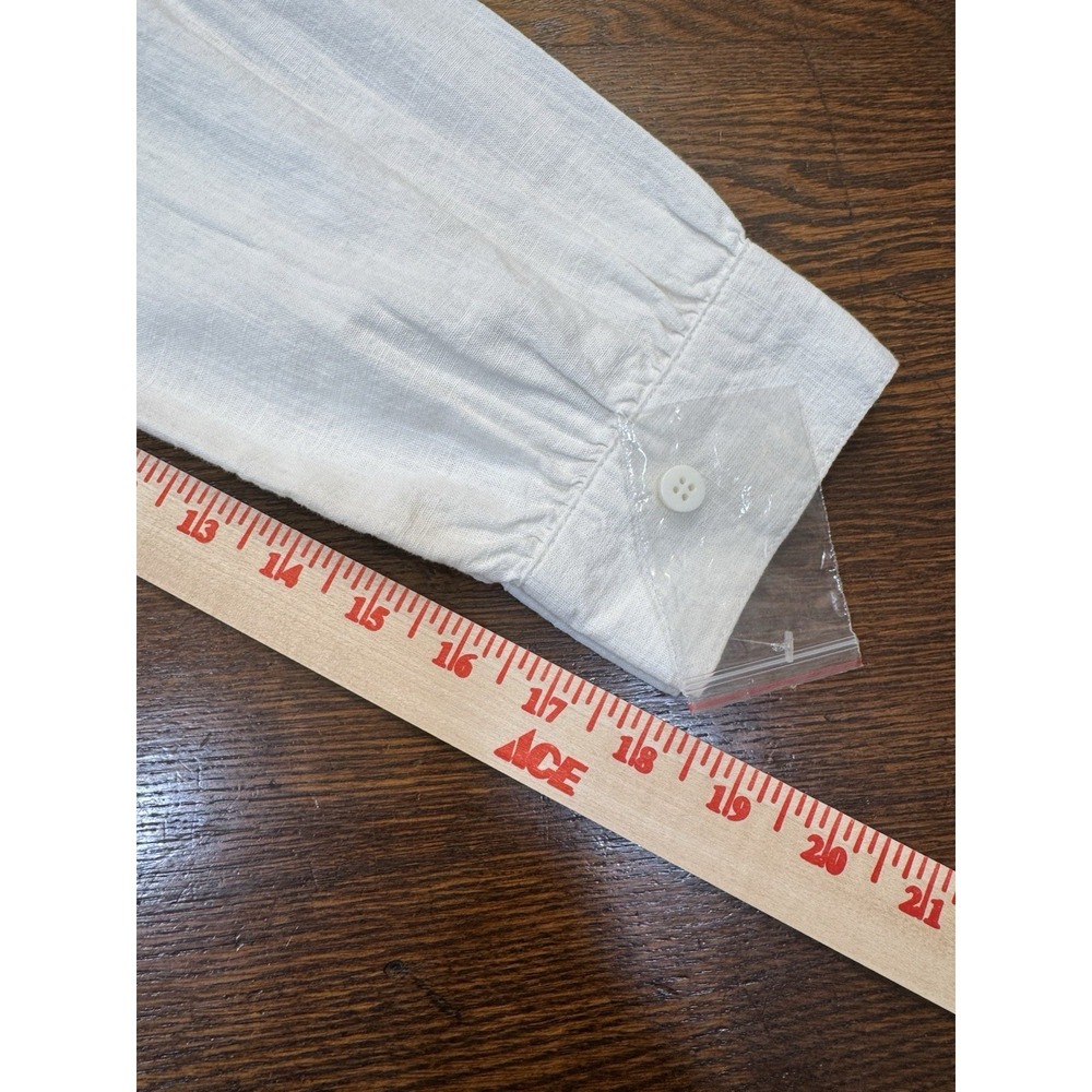 Falls Creek Women's Sz S Linen Blend Popover Top Lagenlook Boho NWOT Ivory - Picture 10 of 16